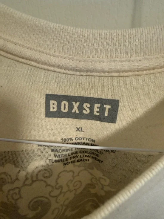 Boxset Men's Cream Graphic Japanese Print Tee - Short Sleeve Crewneck - Size XL - Picture 3 of 7